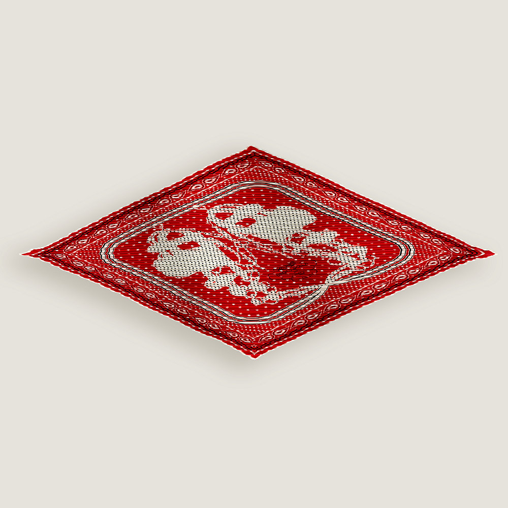 Brides de Gala pleated bandana 55 - Red | Hermès Mainland China